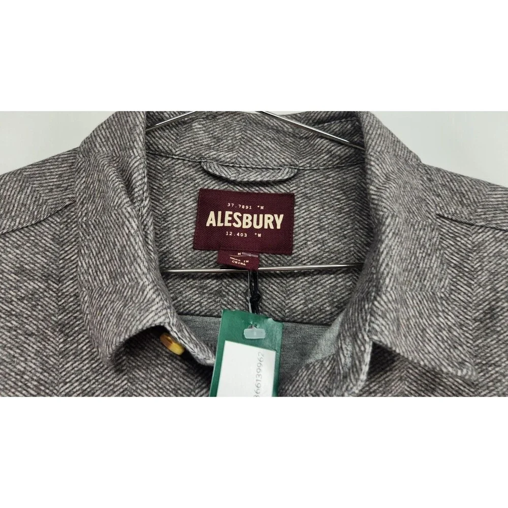 Alesbury Men's Grey Medium Mountain‎ Knit Flannel Long Sleeve Shirt NWT
